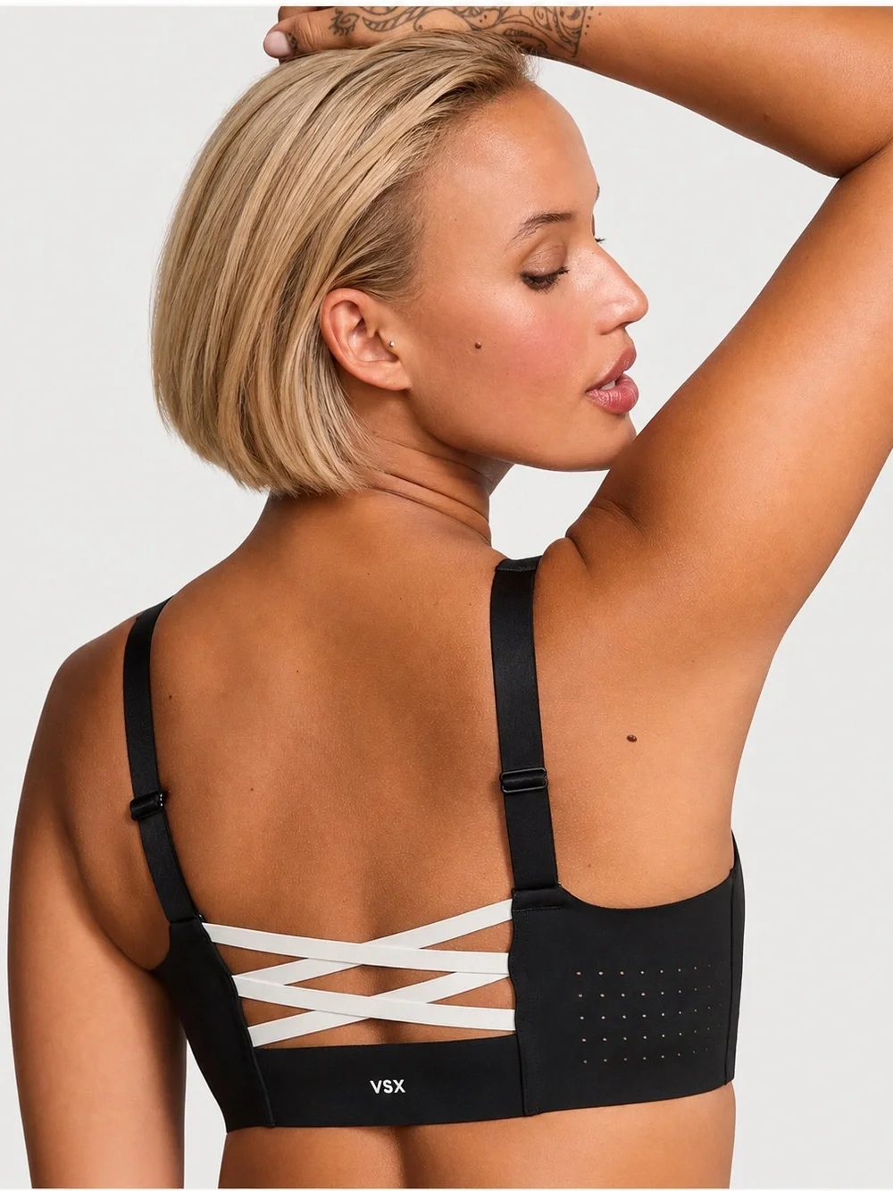 Victoria's Secret Black Overalls with White Crisscross Detail